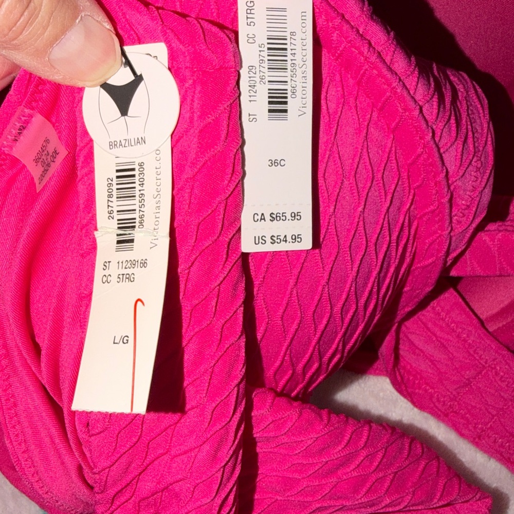 VS Swim Mix & Match Icon Push-Up Bikini Top Forever Pink & Brazilian Bottom - Picture 9 of 11